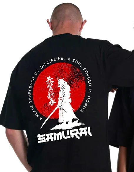 Samurai Oversized Tee | 240 GSM Premium Oversized T-Shirt with Samurai Artwork