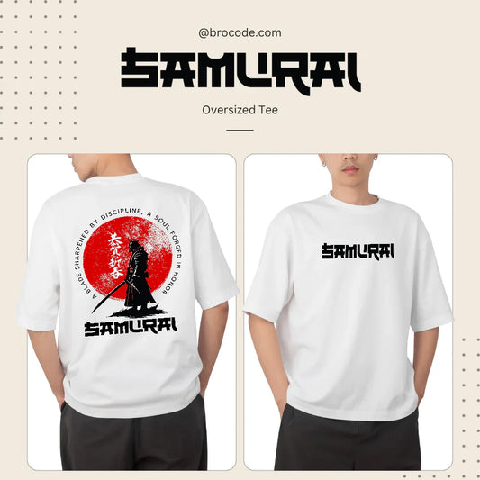 Samurai Oversized Tee | 240 GSM Premium Oversized T-Shirt with Samurai Artwork