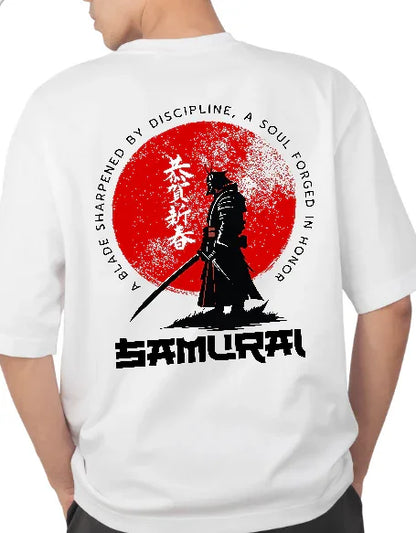 Samurai Oversized Tee | 240 GSM Premium Oversized T-Shirt with Samurai Artwork