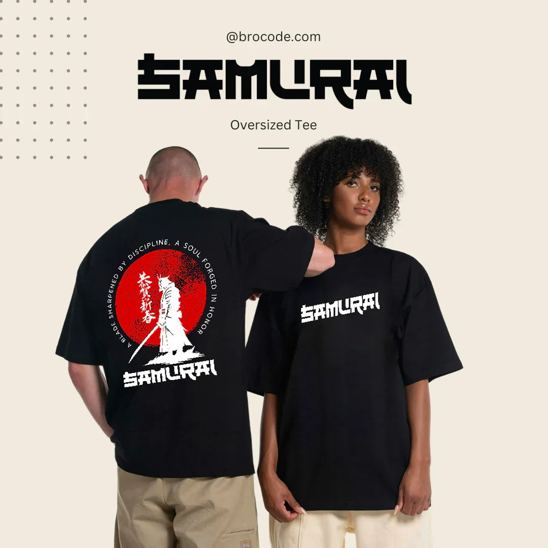 Samurai Oversized Tee | 240 GSM Premium Oversized T-Shirt with Samurai Artwork